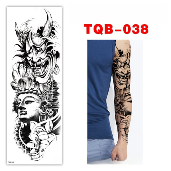 Tillfällig tatueringsdekal för hela armen 1