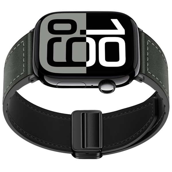 Armband i äkta läder för Apple Watch Grå L