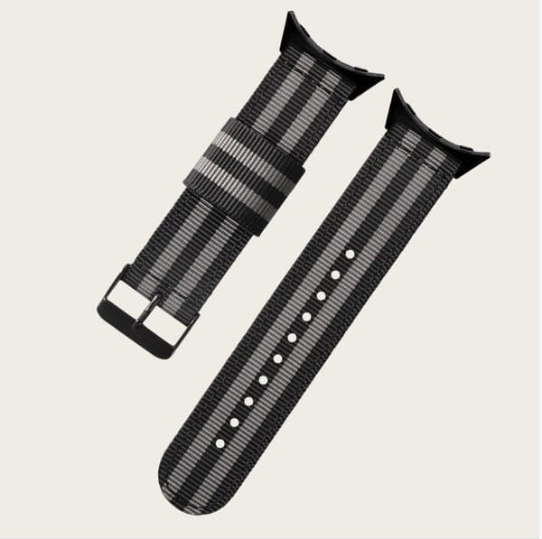 Nylon urrem til Google Pixel Watch 1/2/3 - 41mm Black+Grey Black+Grey