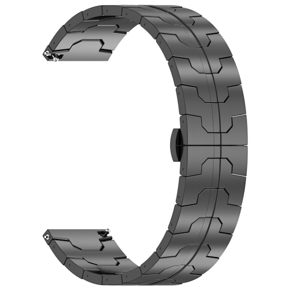 Titanium klockarmband för 22 mm Smartwatch Fjärilslås Svart