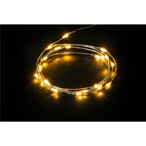 Ljusslinga med silvertråd och 20 LED-lampor, inkl. timer