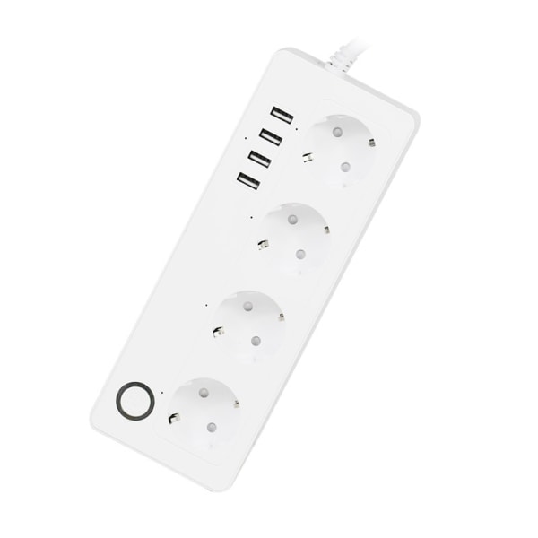 Tuya Smart Power Strip EU 4 AC-pistorasiaa 4 USB-porttia Valkoinen