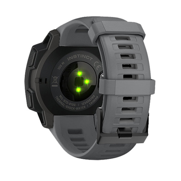 Silikoninen ranneke Garmin Instinct/Esports/Tide/Solar-laitteille Harmaa