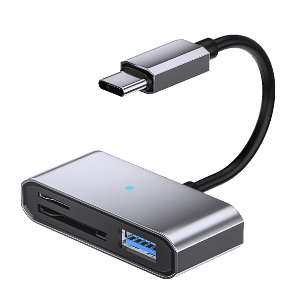 T-C till USB + SD/TF Adapterkabel - Höghastighetsdataöverföring, Kompatibel med Windows, Mac, Linux, Android och HarmonyOS