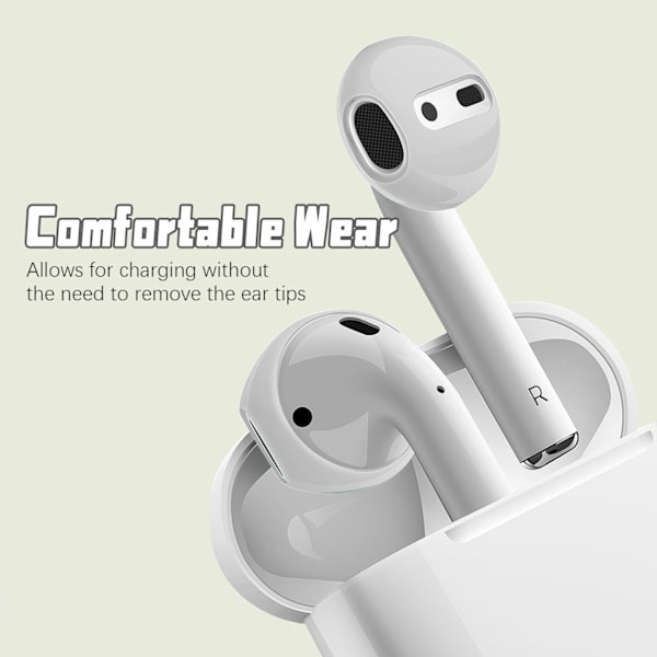 Silikone ørehætter cover til AirPods 1/2 generation Sort