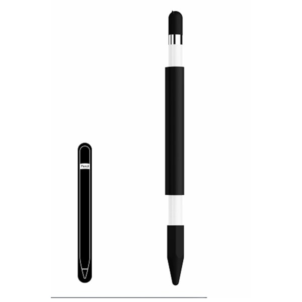 Silikone beskyttende ærmesæt til Apple Pencil Sort