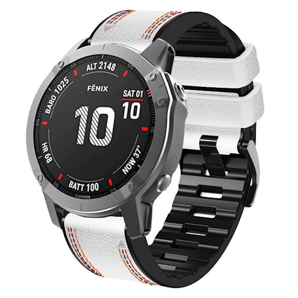 Hvid silikone urrem til Garmin Fenix 8X 7 6X 6 5X 5 5S Hvid 22 mm