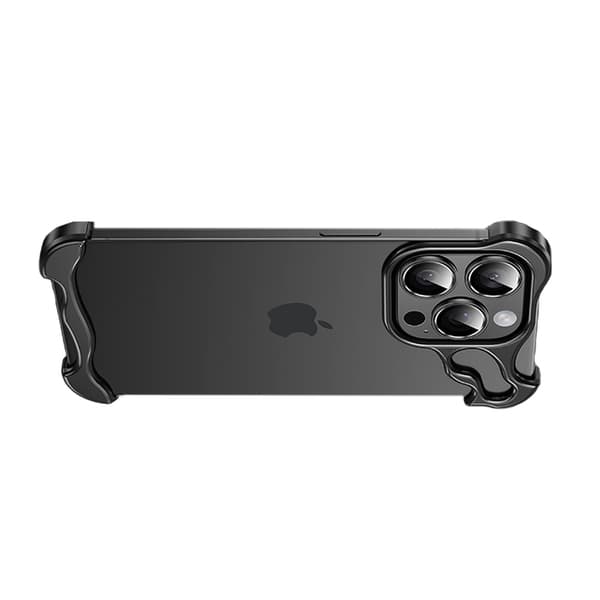 Unikt metallramsskal + linsskydd för iPhone 13 Black Black