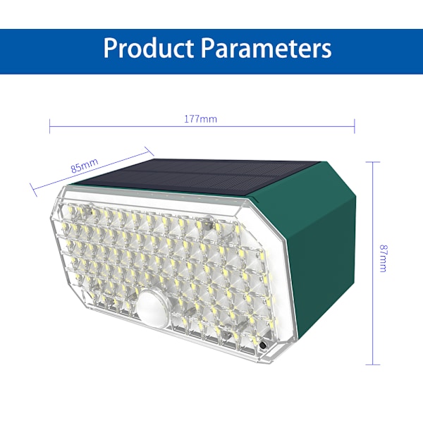 Solar Væglampe Dual Color Varmt & Cool Light Lighting