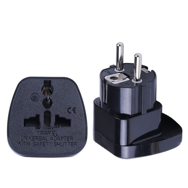 Europeisk Standard Reseadapter Black Black