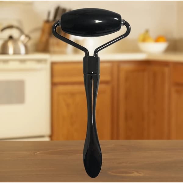 Obsidian Roller Ögonkrämapplikator: 3D Metall Massage Sticka för Ansiktslyftning & Bantning