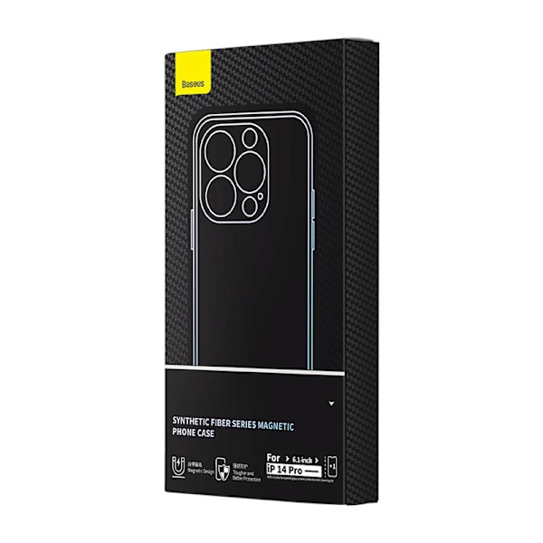 Magnetisk etui Baseus Synthetic Fiber Series til iPhone 14 Pro (sort)+ hærdet glas + rensesæt