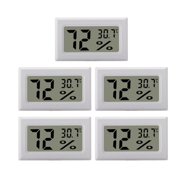 Mini digital hygrometer / termometer 5-pack White White