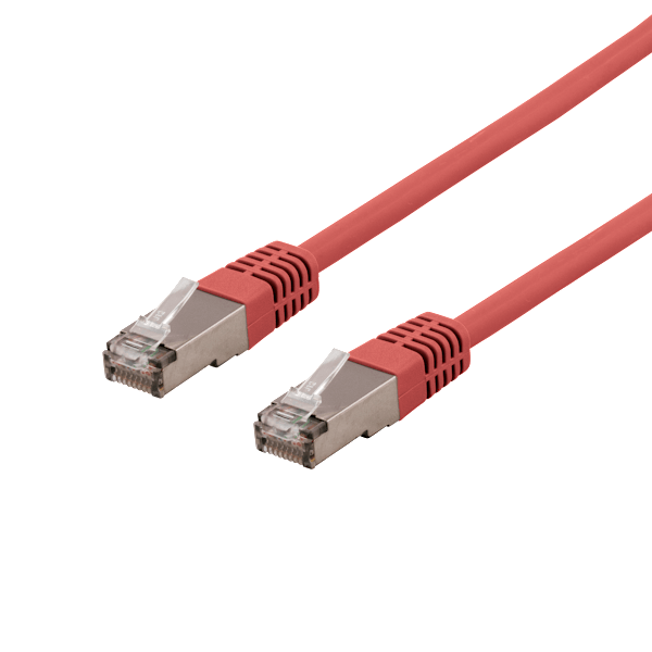 U/FTP Cat6a patch cable, LSZH, 0.3m, red