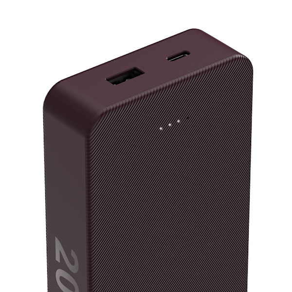 Powerbank Colour 20 20000mAh USB-C+USB-A Plommon