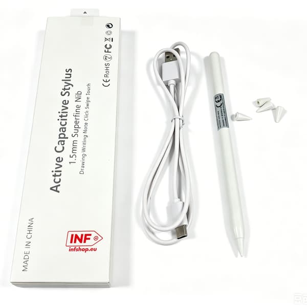 Universal Stylus kynä iPadille, jossa 4 kärkeä White White