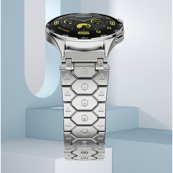Solidt rustfrit stål Hex Titan Universal Interface urrem kompatibel med Samsung Galaxy Watch7/6 Silver 20 mm Silver 20 mm