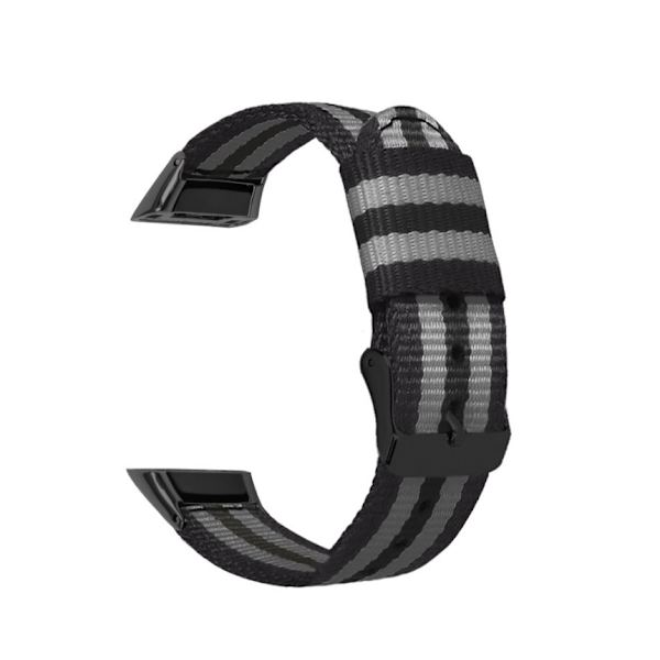 Nylon urrem til Honor Band 6 / Huawei Band 6 Sort og grå camouflage