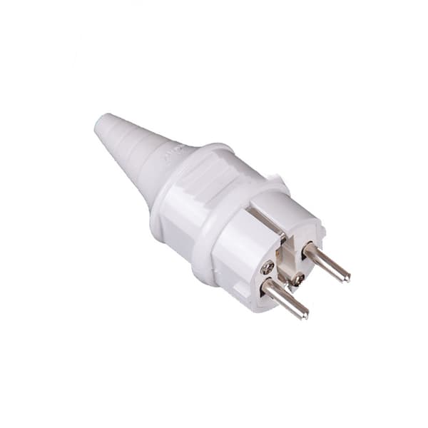 Europeisk Reseadapter - Jordad, Inget Hål White White