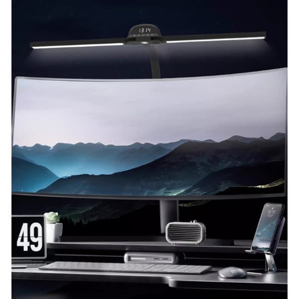 LED skrivebordslampe - bred 900mm belysning til hjemmekontor og studie, touchkontrol, bevægelsessensor, 3100-7600k, 12w
