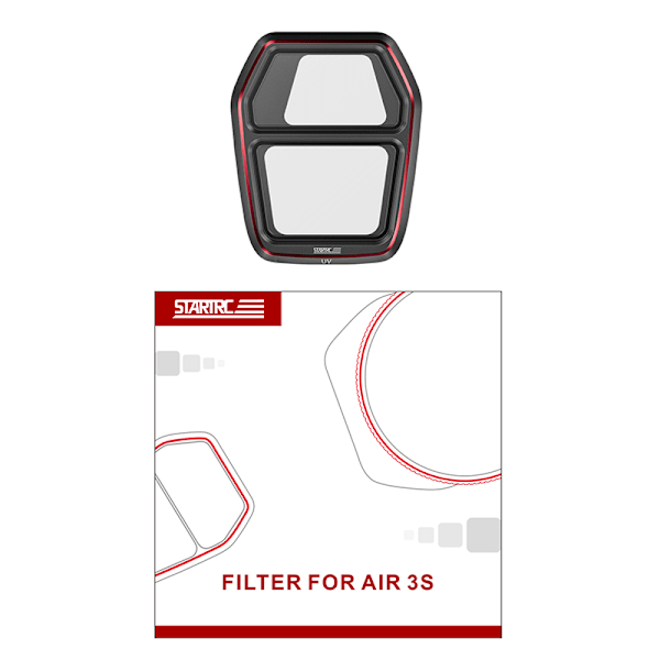 DJI Air 3S -suodatin (yksi, UV, musta punainen)