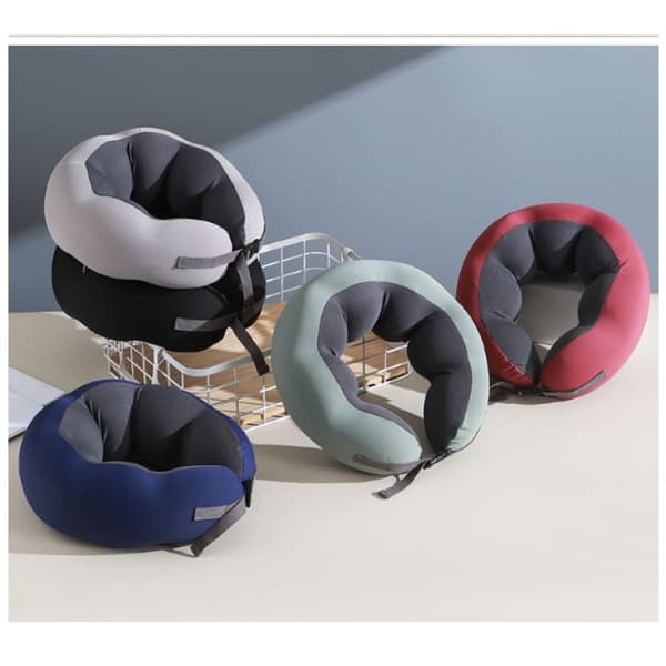 Memory Foam Ärtkudde - U-formad Nackstöd för Resor, Kontor och Hemma Black Black
