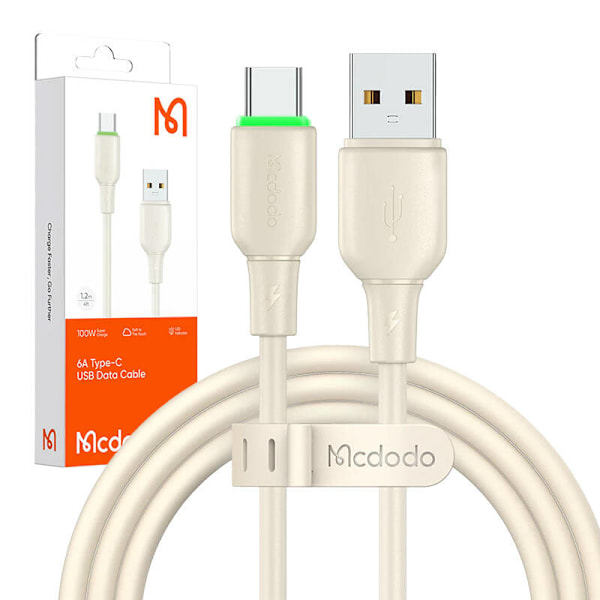 USB til USB-C-kabel Mcdodo CA-4750 med LED-lys 1,2m (beige)