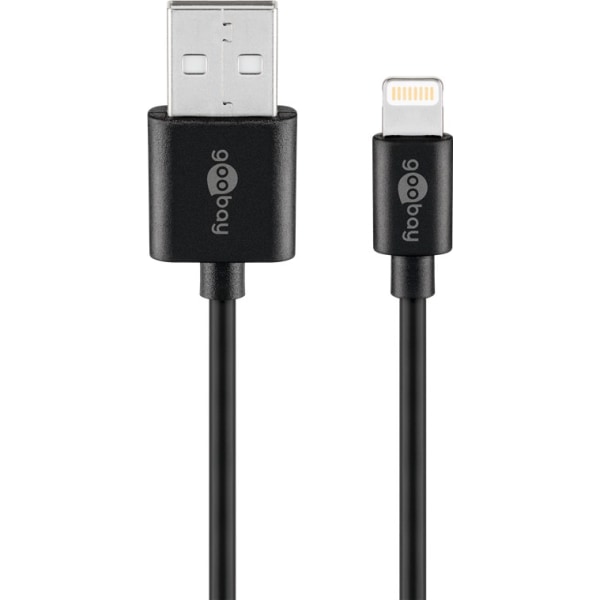 Lightning USB-kabel för laddning och synkronisering, 1 m, svart