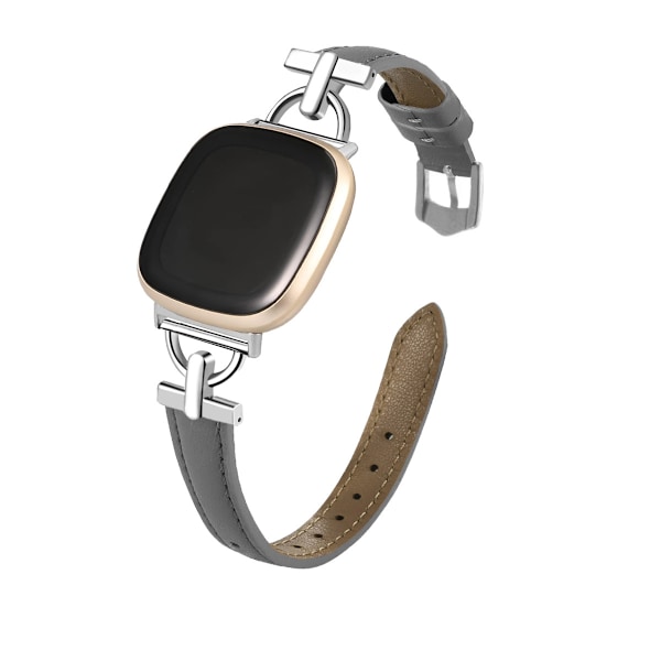 Aito nahkaranneke Fitbit Versa 4/3/Sense - Harmaa