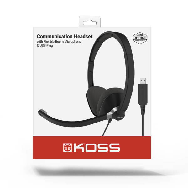 KOSS Headset CS300 On-Ear USB Svart
