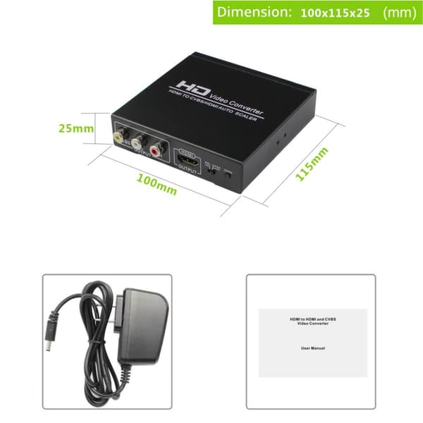 AV HDMI til HDMI CVBS Videokonverter - 2 i 1 Switch med 4K Support