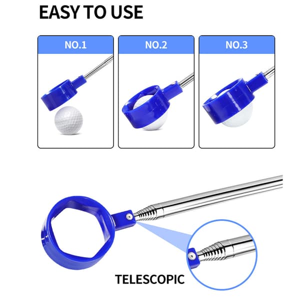 Golfbollplockare, Teleskopisk Design - 6 fot