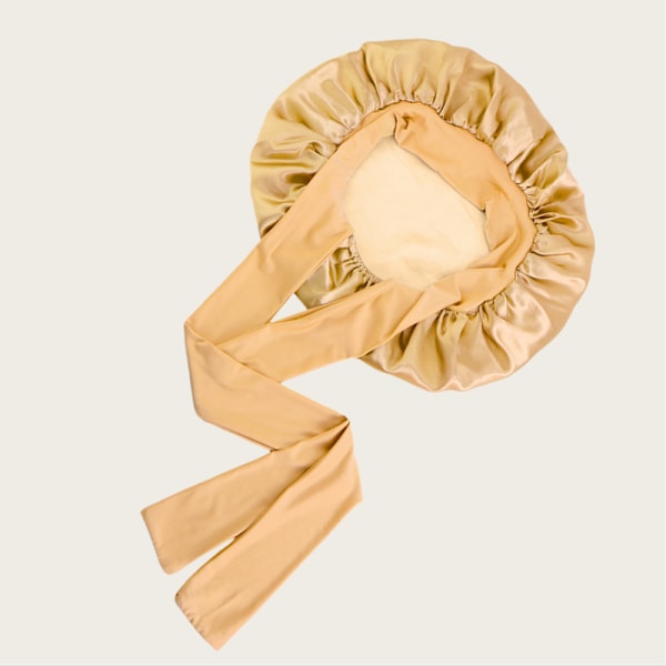 Dubbellagers Satin Elastisk Streamer Sovmössa - Khaki