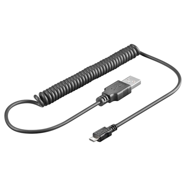 Micro-USB laddnings- och synkroniseringskabel, spiralkabel