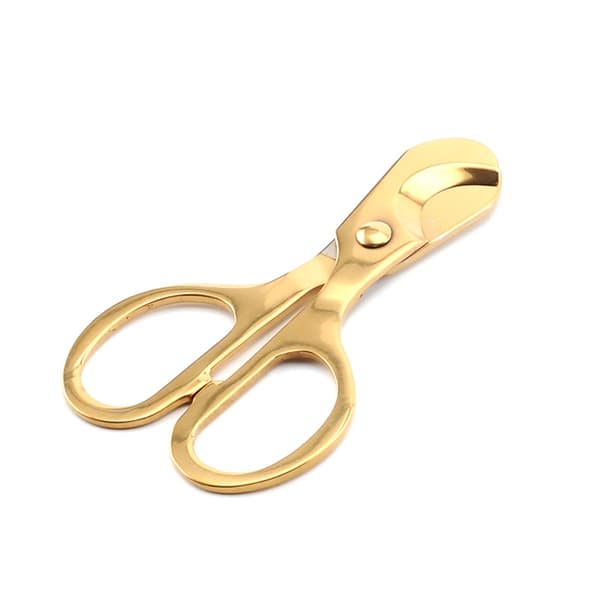 Kunstnerisk cigar cutter i rustfrit stål - Håndtryk stil, poleret guld finish