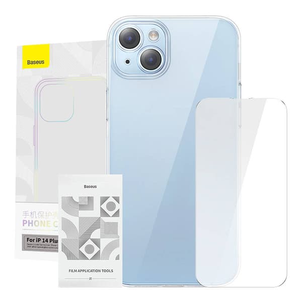 Baseus Crystal Series-fodral för iPhone 14 Plus + härdat glas