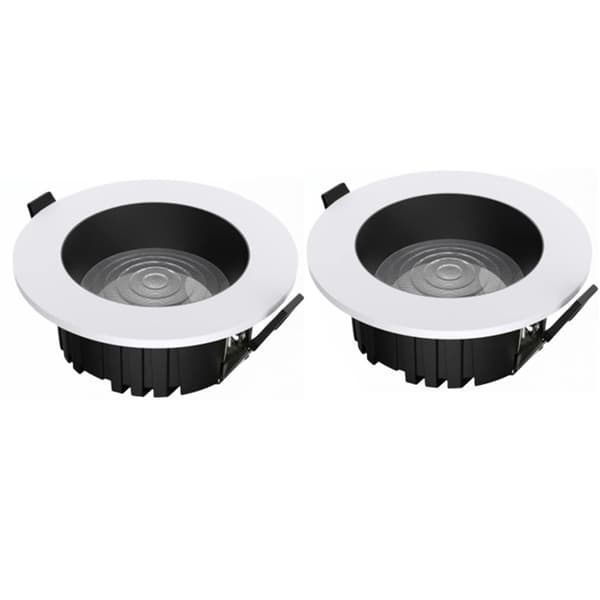 2-pack 15W LED Infälld Downlight - Vit Ram, Hög CRI, 90-110mm Utskärning, 4000K