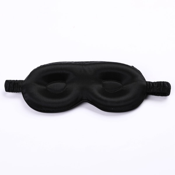3D-konturerad sömnögonmask sömnmask mullbärssilke Svart