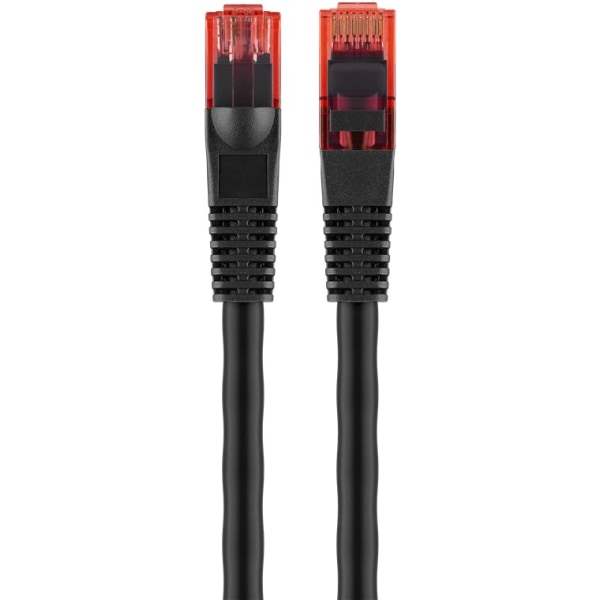 Patchkabel CAT 6A/6A för dragning utomhus, U/UTP, svart