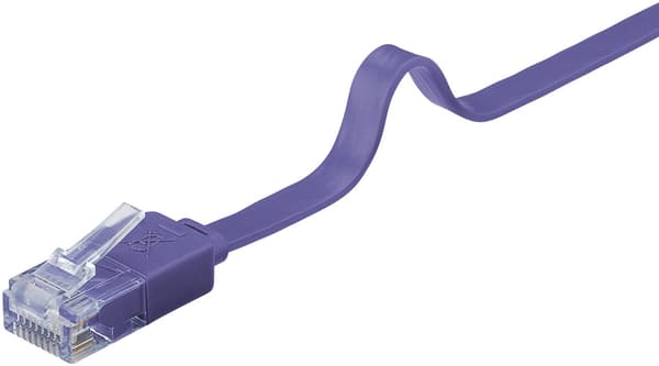 CAT 6 litteä patch-kaapeli, U/UTP, violetti