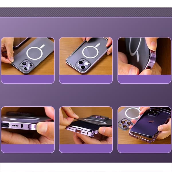 Elegant Sort Magnetisk Etui kompatibelt med iPhone 17 Pro Max - Transparent Bagside & Fjederlås