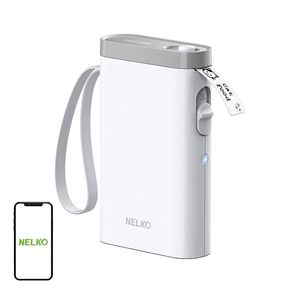 Nelko P21 termisk etikettskrivare (vit)