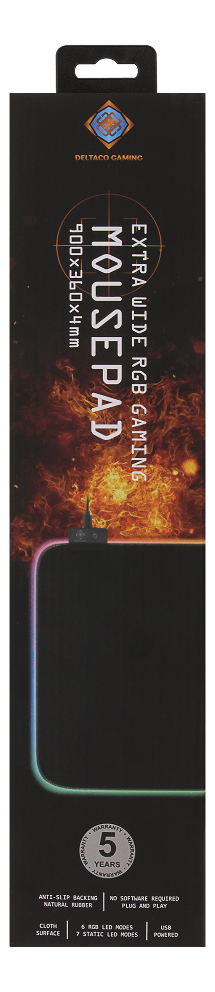 DMP310 RGB Mousepad, 900x360x4mm, 13 LED modes, black