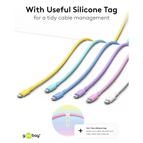 USB-C™-silikonkabel, 1,5 m, turkos
