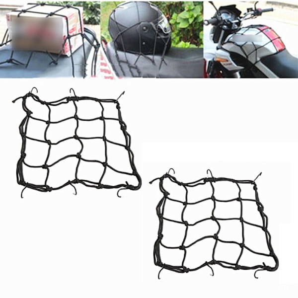 Motorcykelhjelmnet - 40x40cm - Nylon Elastic Cargo Net