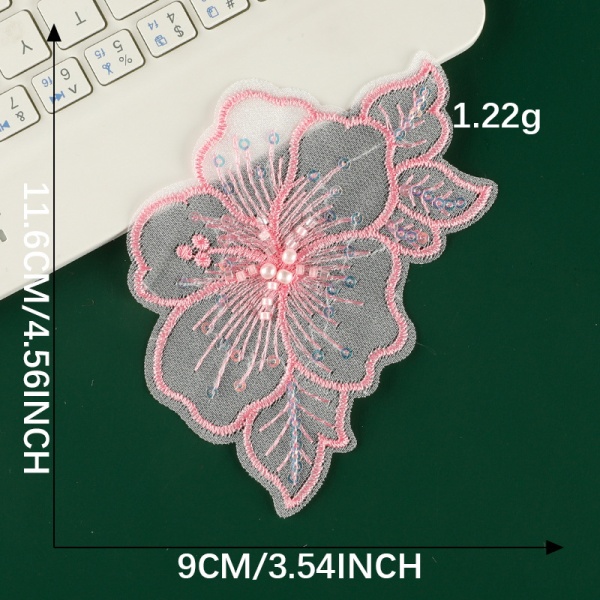 12-delt Lace Flower Applique Broderede Patches til DIY Crafts