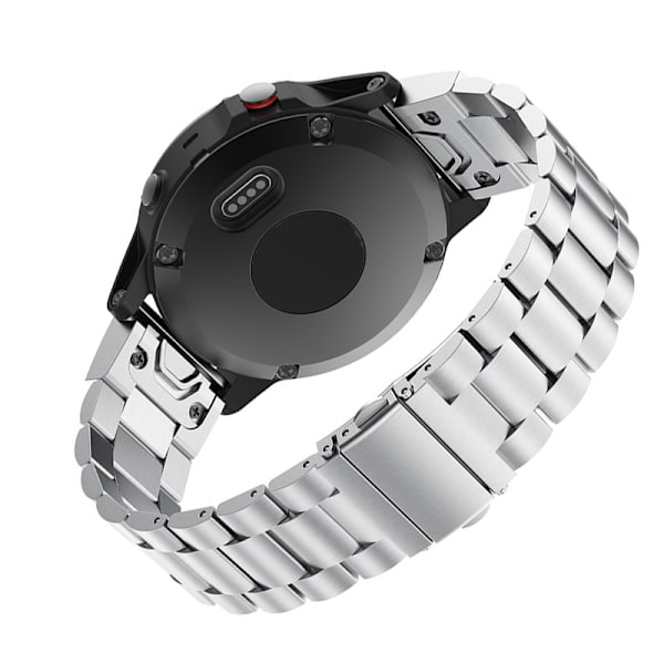 Hopeinen pikalukitteinen Tri-Bead-ranneke Garmin Fenix 7 -kellolle (22 mm)