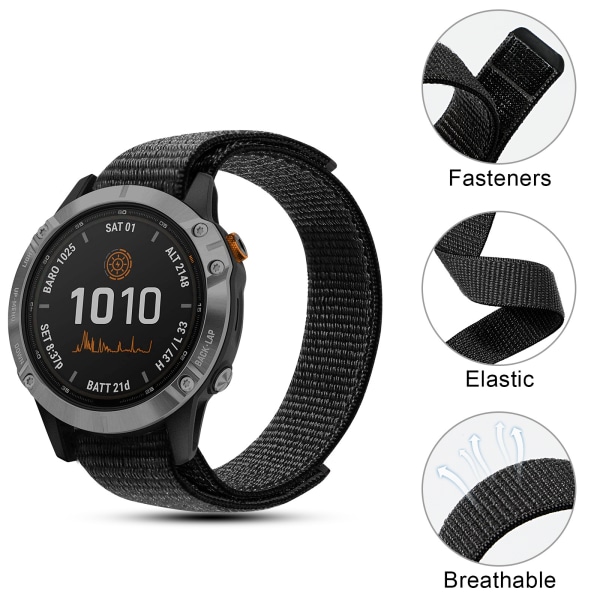 Klockarmband Garmin Fenix 7X/6X/5X/3/D2 Bravo/Descent MK1 Grå
