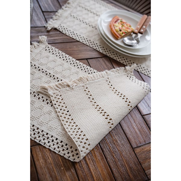Beige Macrame-pöytäliina M