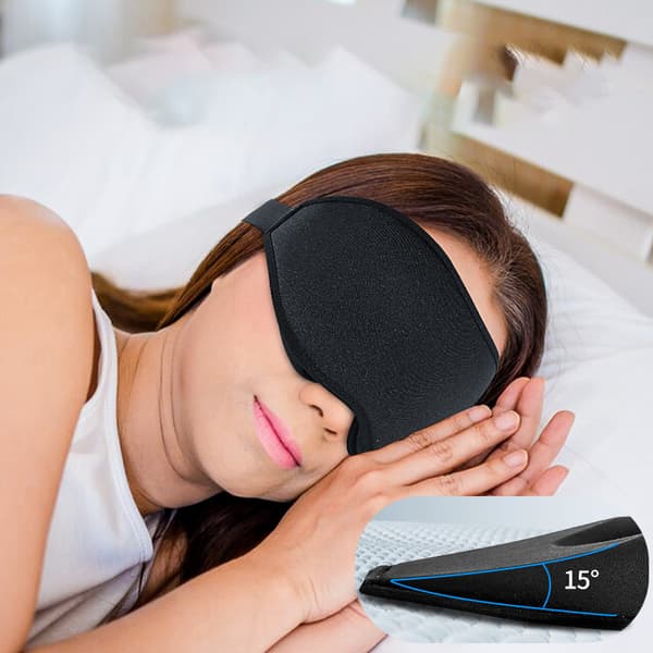 Sömnmask, 3D-formad ögonmask för att sova med öronproppar Black Black